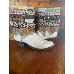 Upcycled western cowboy boots women's size 6 1/2
